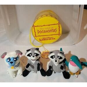 RARE Walt Disney's World On Ice 1996 Pocahontas Plush Set Meeko Flit Percy